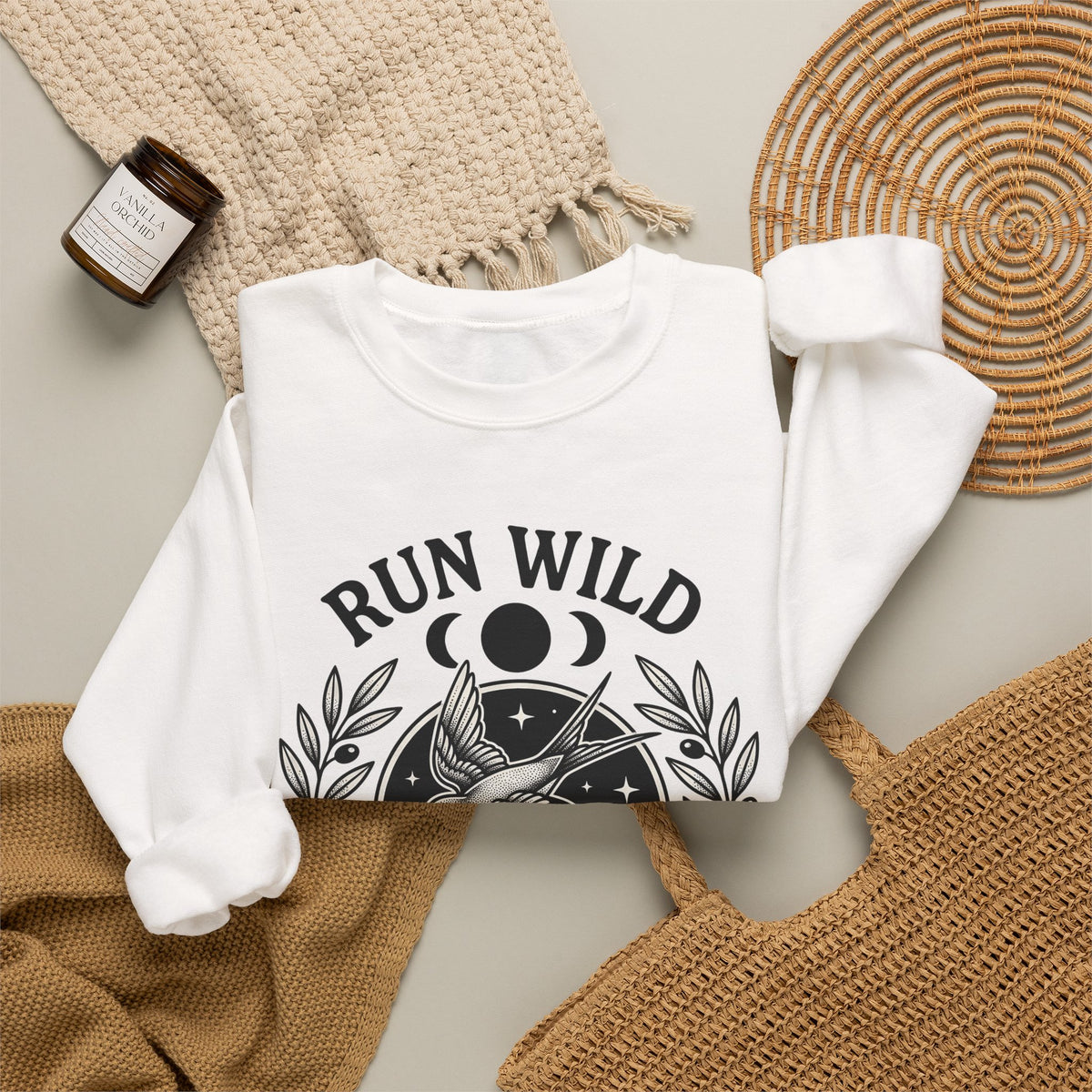 Female Bird Illustration Sweatshirt Sports Activities Jogging Gift Women Hippie Sweatshirt Bird Sweatshirt Athlete Enthusiast Bohemian Sweatshirt Runner