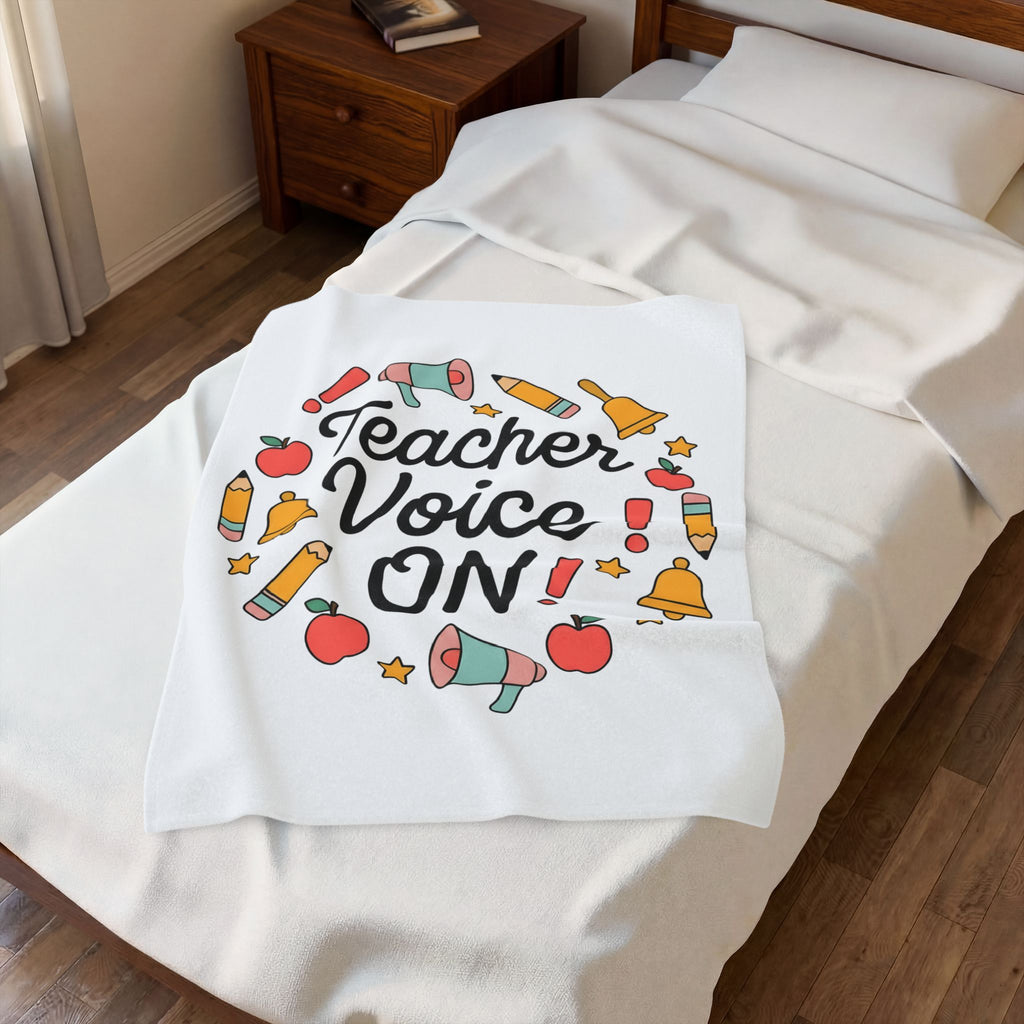 School Supplies Teacher Learning Gift Hand Drawn Stationery Educator Enthusiast Blanket