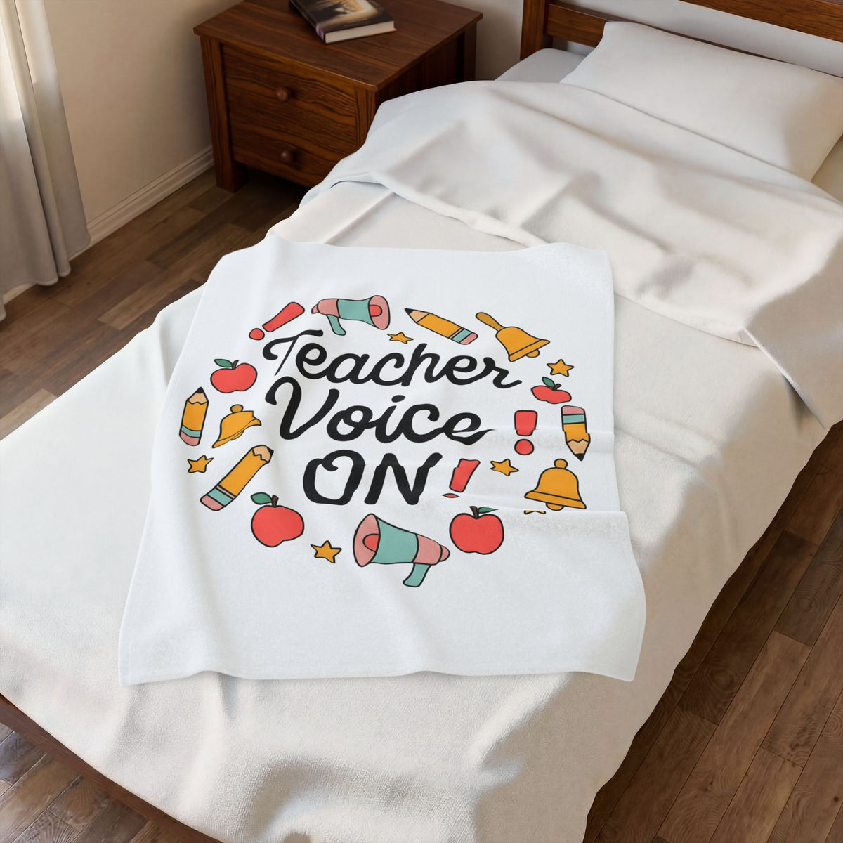 School Supplies Teacher Learning Gift Hand Drawn Stationery Educator Enthusiast Blanket