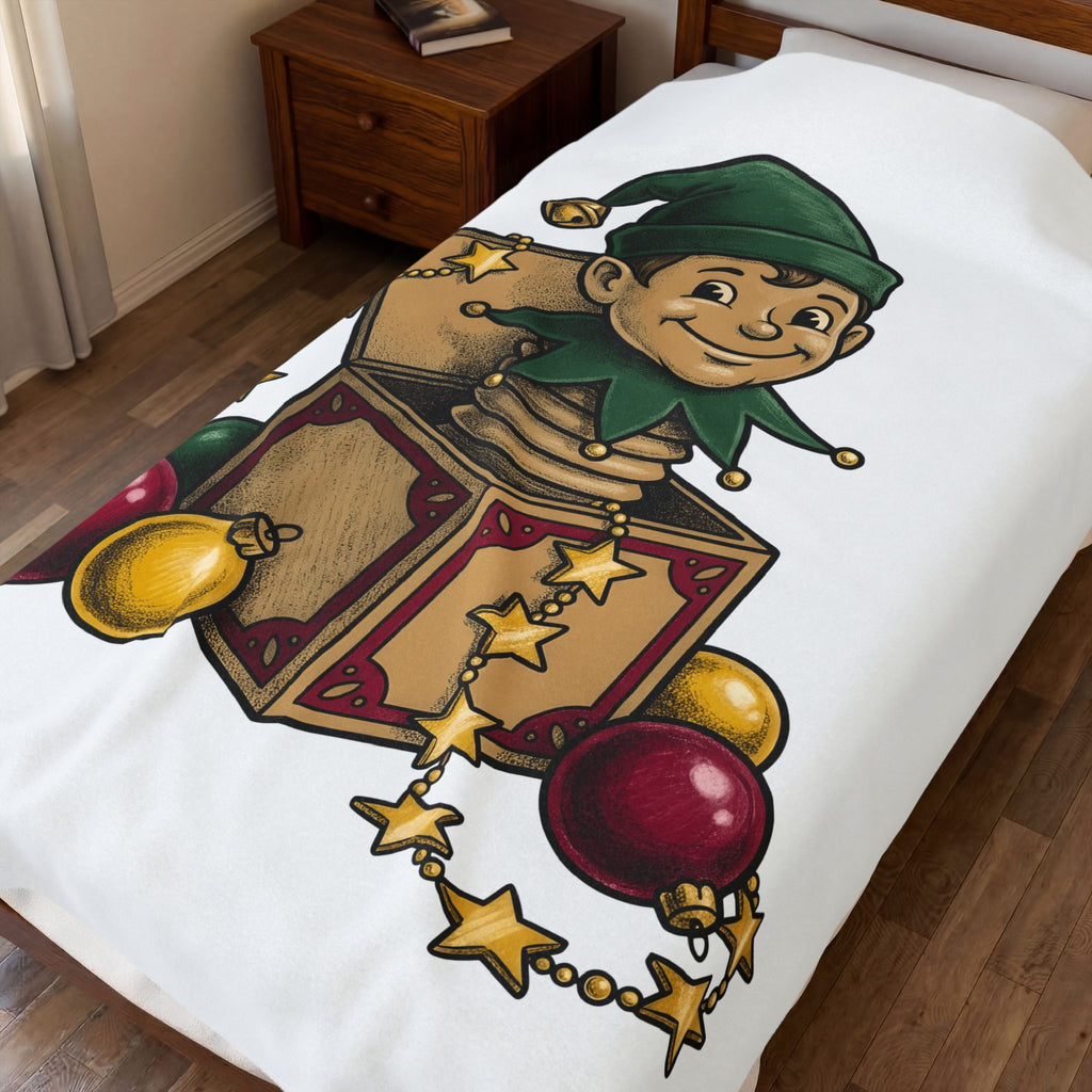 Elf Jack In The Box Christmas Holiday Gift Vintage Jack In The Box Christmas Blanket
