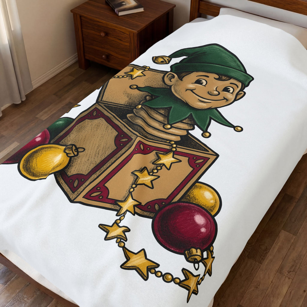 Elf Jack In The Box Christmas Holiday Gift Vintage Jack In The Box Christmas Blanket