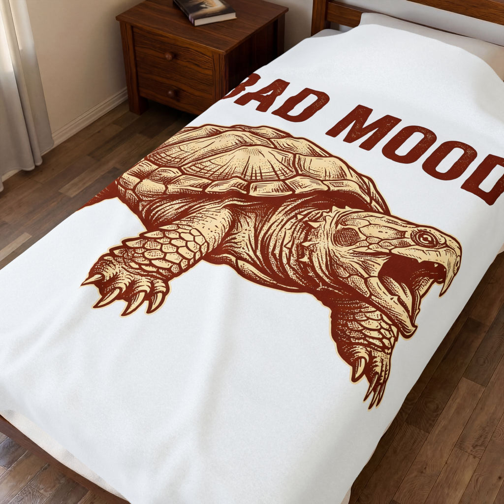 Snapping Turtle Funny Fauna Gift Rustic Alligator Humor Fan Vintage Wildlife Line Gaping Blanket