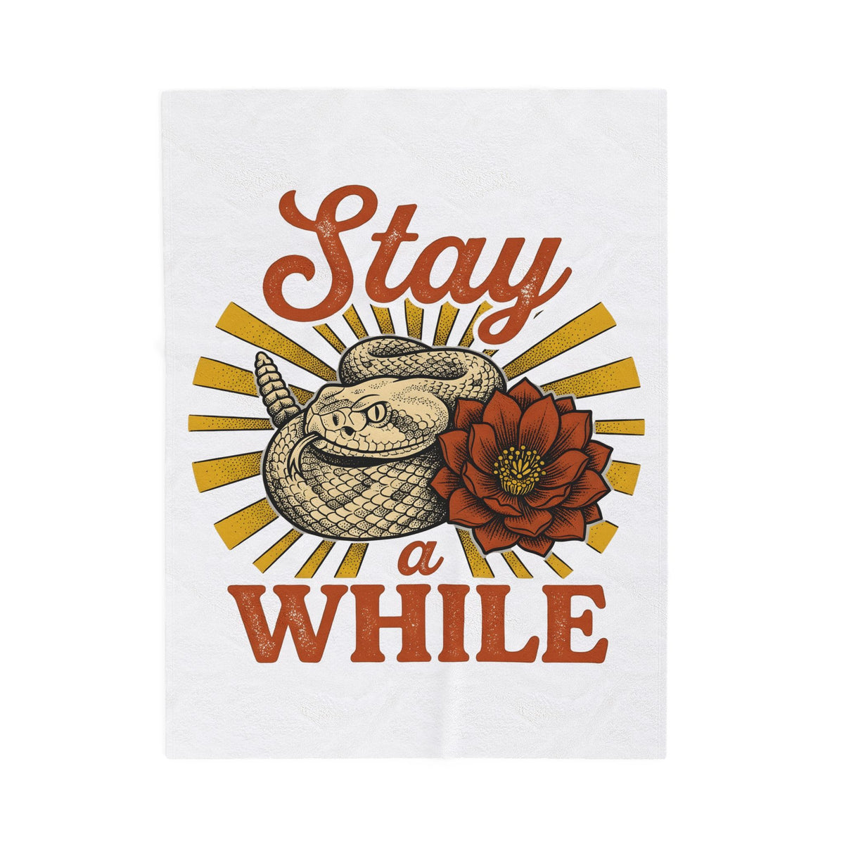 Viper Floral Blanket Boho Chic Wild West Gift Women Traditional Blanket Snake Flower Blanket Bohemian Fan Classic Art Blanket Cowboy Graphic