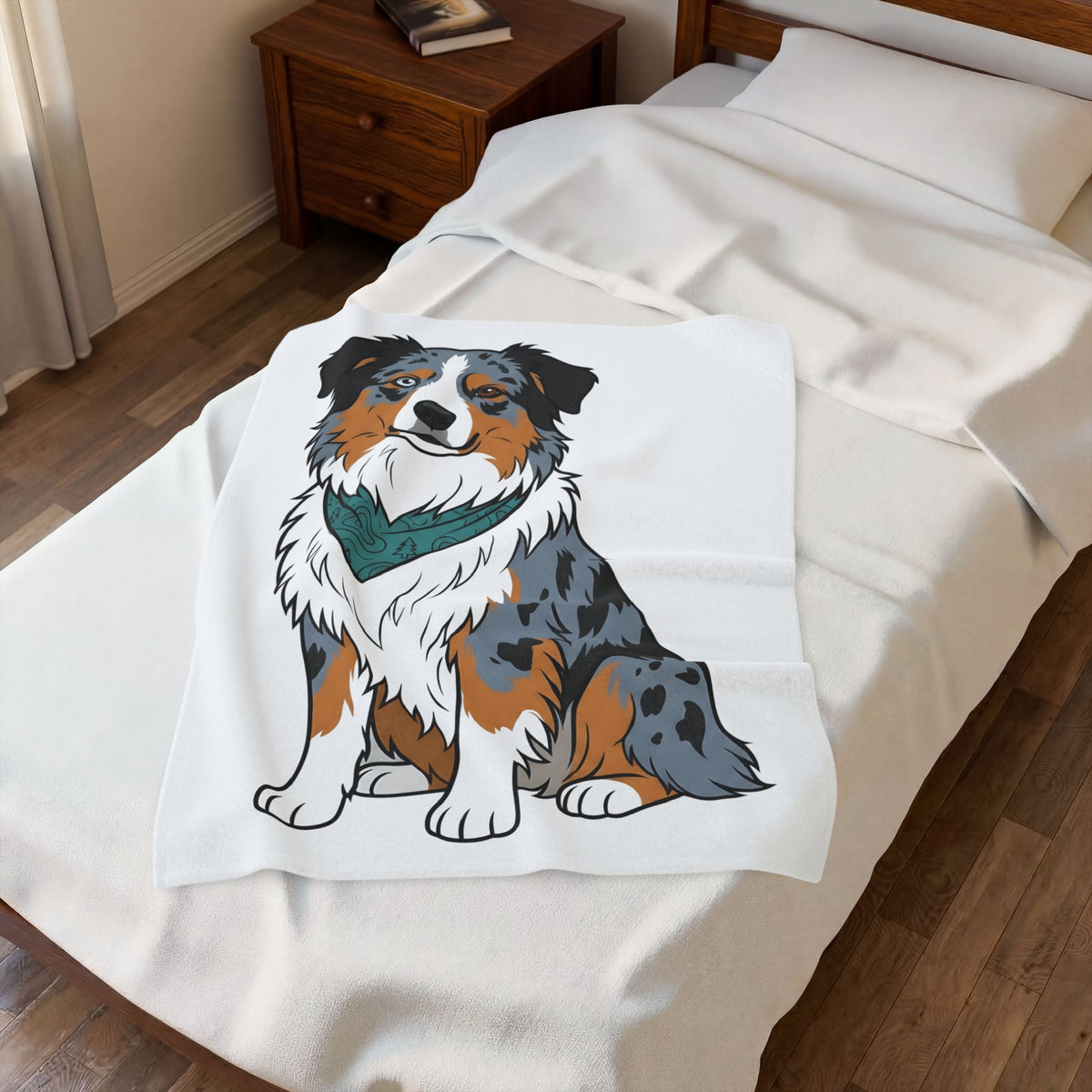 Australian Shepherd Blanket Dog Pet Gift Women Cartoon Blanket Blue Heeler Blanket Dog Fan Aussie Graphic Dog Design Vintage Bandana Blanket