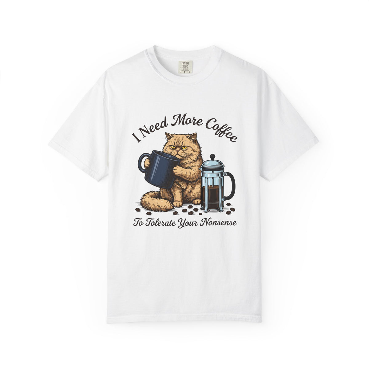 Cranky Cat T-Shirt Cat Latte Gift Women Old School T-Shirt Grumpy Cat T-Shirt Cat Fan Feline T-Shirt Coffee Graphic Doodle T-Shirt T-Shirt