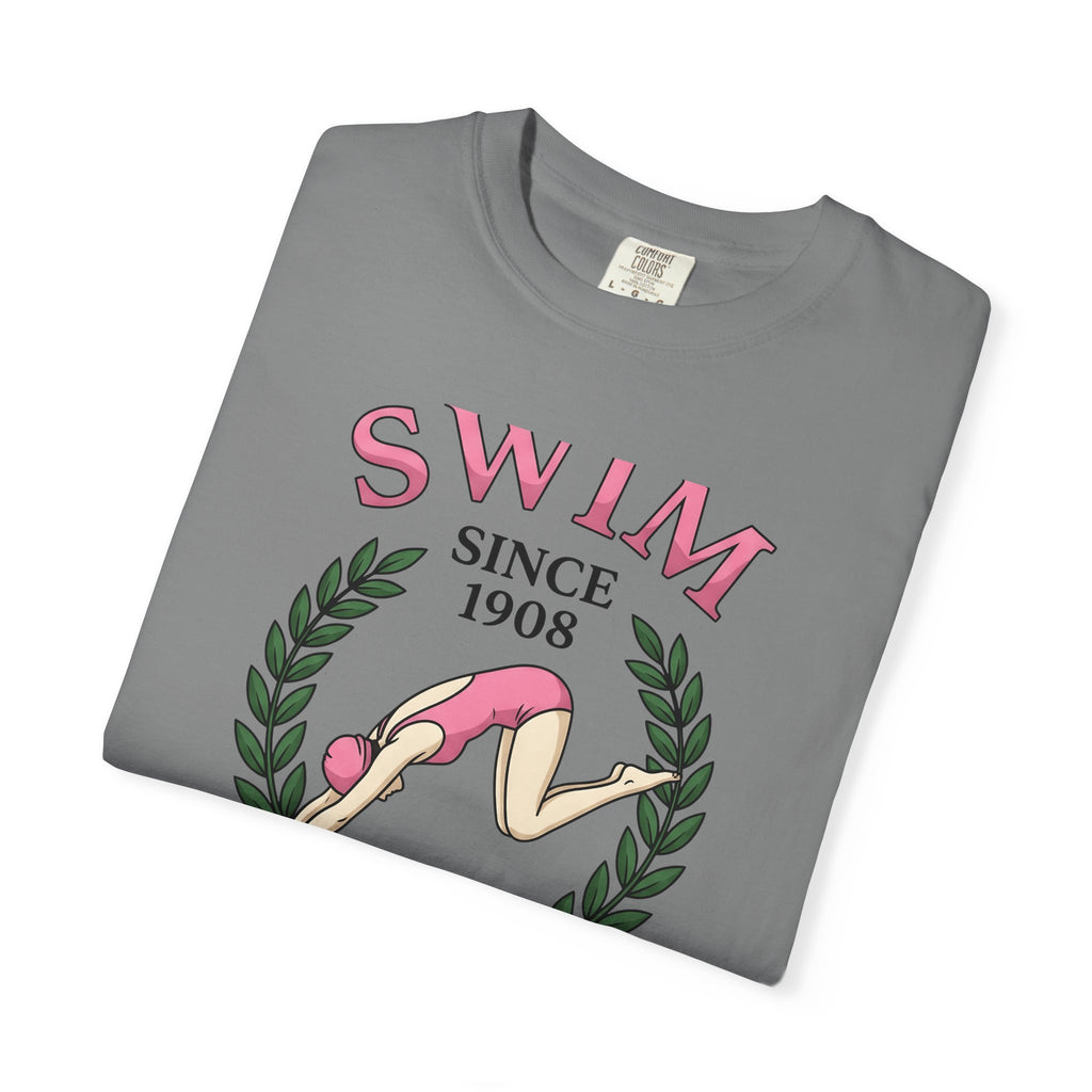 Swim Graphic T-Shirt Swimming Exercise Gift Women Antique T-Shirt Swimwear T-Shirt Aquatic Enthusiast Vintage T-Shirt Fitness Graphic Old School