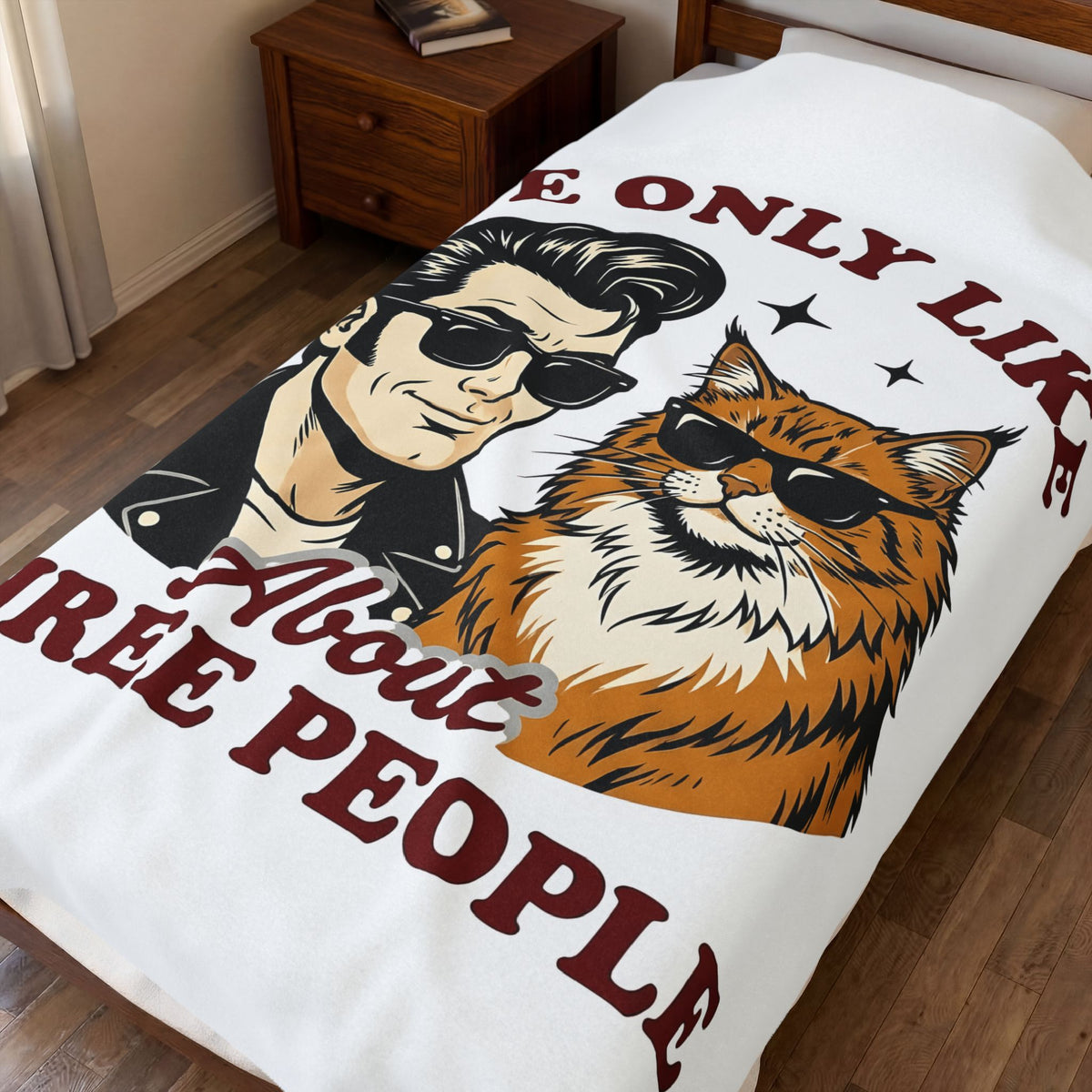 Cat Man Sunglasses Blanket Cat Humor Gift Women Retro Blanket Cool Cat T