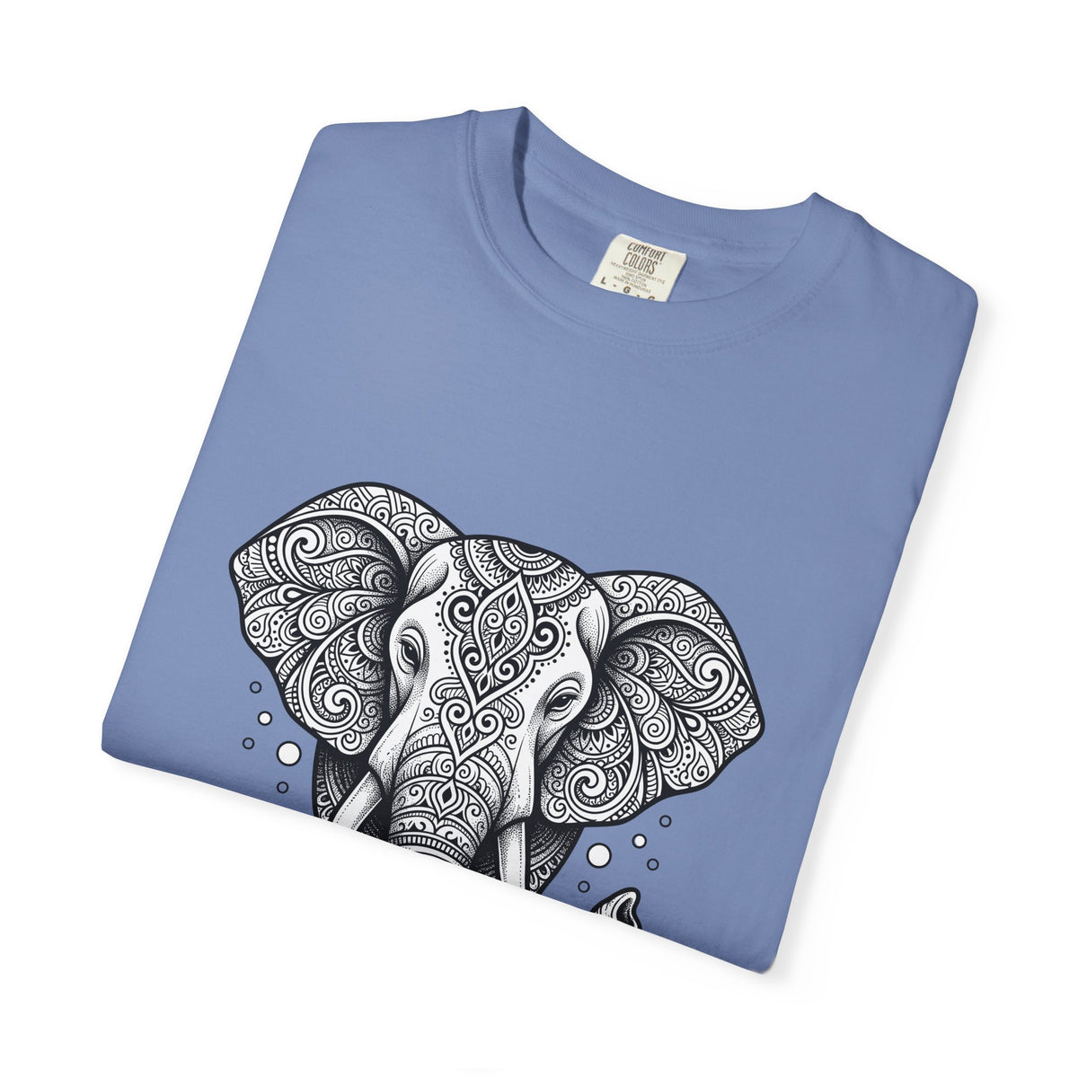 Elephant Art T-Shirt Boho Chic Critter Gift Women Hippie T-Shirt Pachyderm T-Shirt Bohemian Fan Psychedelic T-Shirt Animal Graphic Line Art