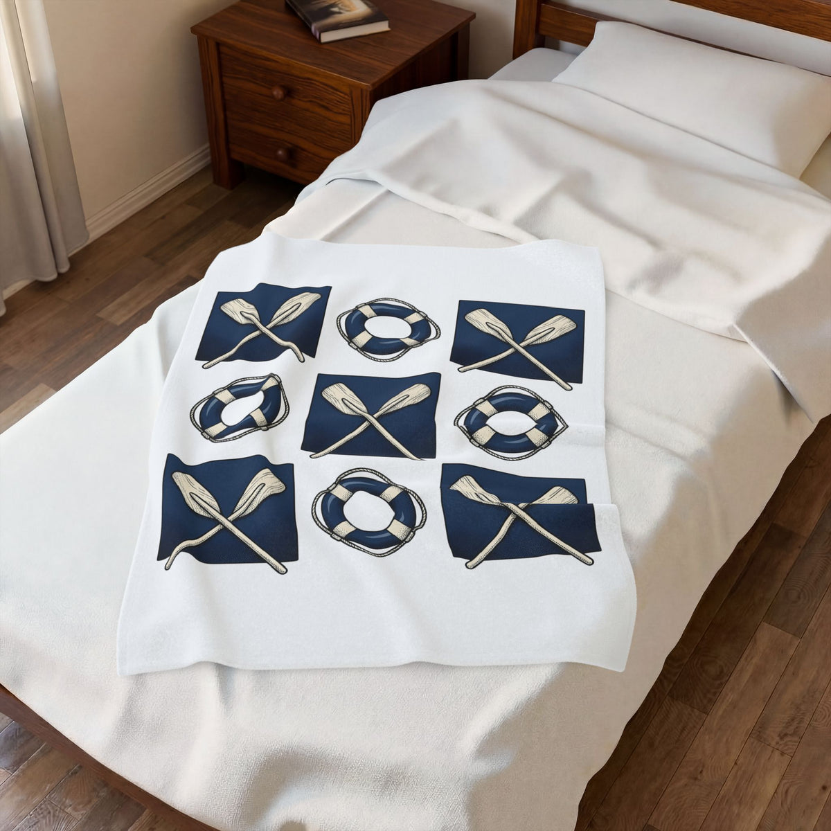 Paddle Oars Pattern Blanket Sports Boating Gift Women Nautical Blanket Oar Blanket Athlete Fan Maritime Blanket Sailboat Graphic Vintage Lifebuoy