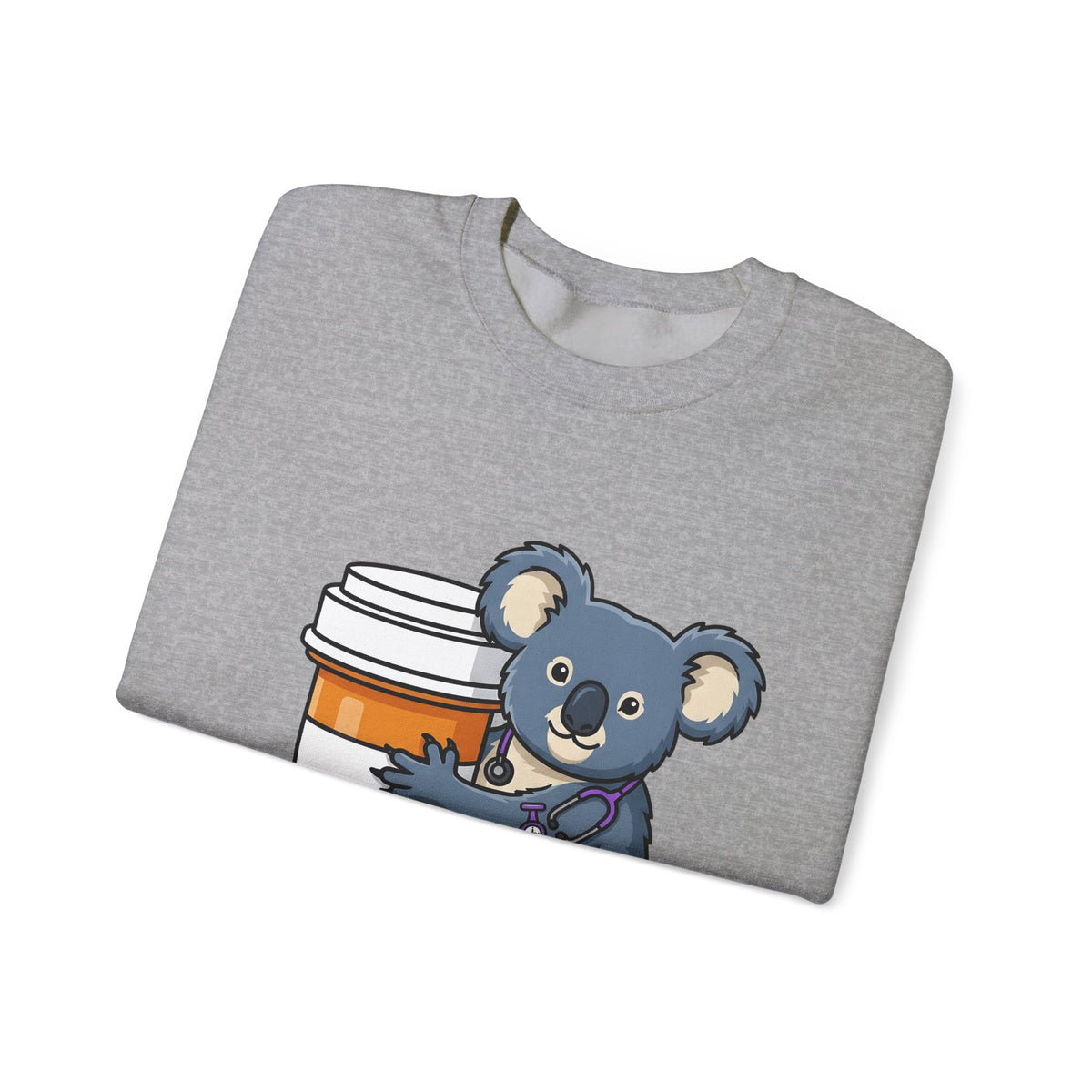 Koala Stethoscope Sweatshirt Nurses Animal Gift Women Cute Cartoon Sweatshirt Stethoscopes Sweatshirt Nurse Enthusiast Cartoonish Sweatshirt Wildlife Graphic