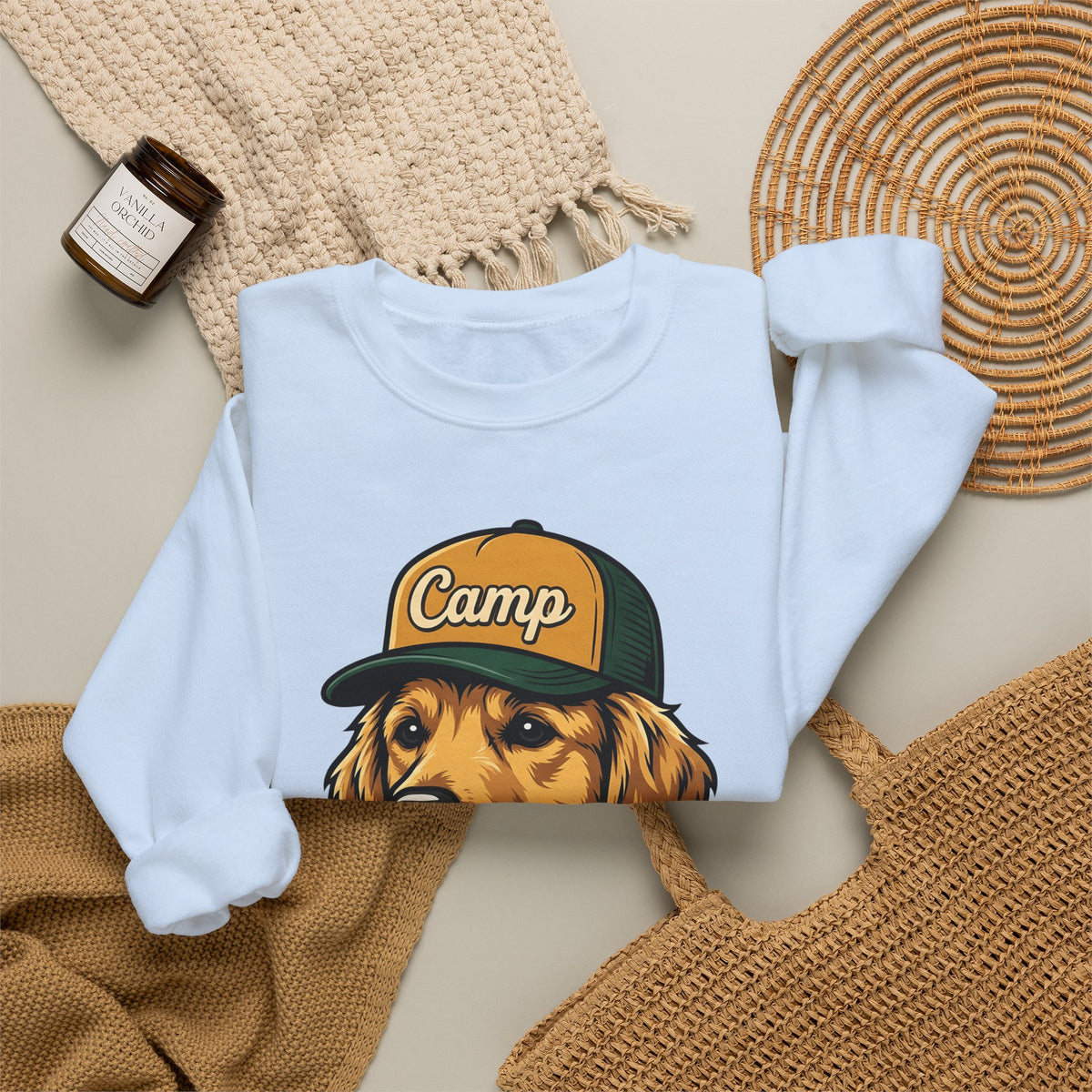 Golden Retriever Sweatshirt Dog Hiking Gift Women Hand Drawn Sweatshirt Retriever Sweatshirt Dog Fan Illustrated Graphic Sweatshirt Classic Cap Sweatshirt