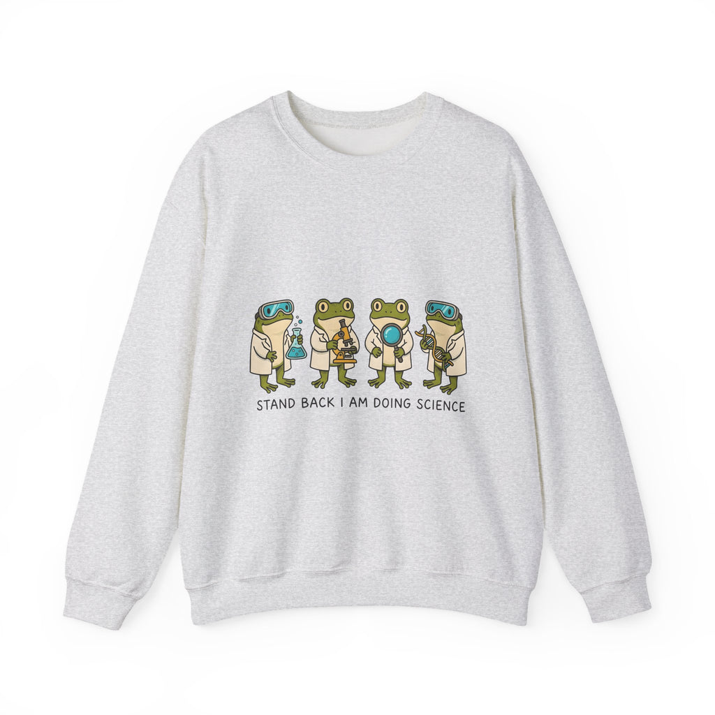 Frog Scientist Sweatshirt Teachers Science Gift Women Cartoon Sweatshirt Toad Sweatshirt Educator Enthusiast Comic Sweatshirt Scientific Graphic Hand Drawn Lab