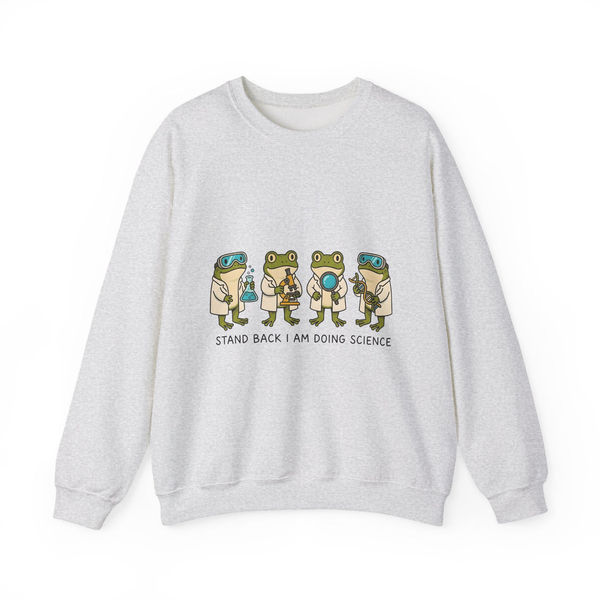 Frog Scientist Sweatshirt Teachers Science Gift Women Cartoon Sweatshirt Toad Sweatshirt Educator Enthusiast Comic Sweatshirt Scientific Graphic Hand Drawn Lab