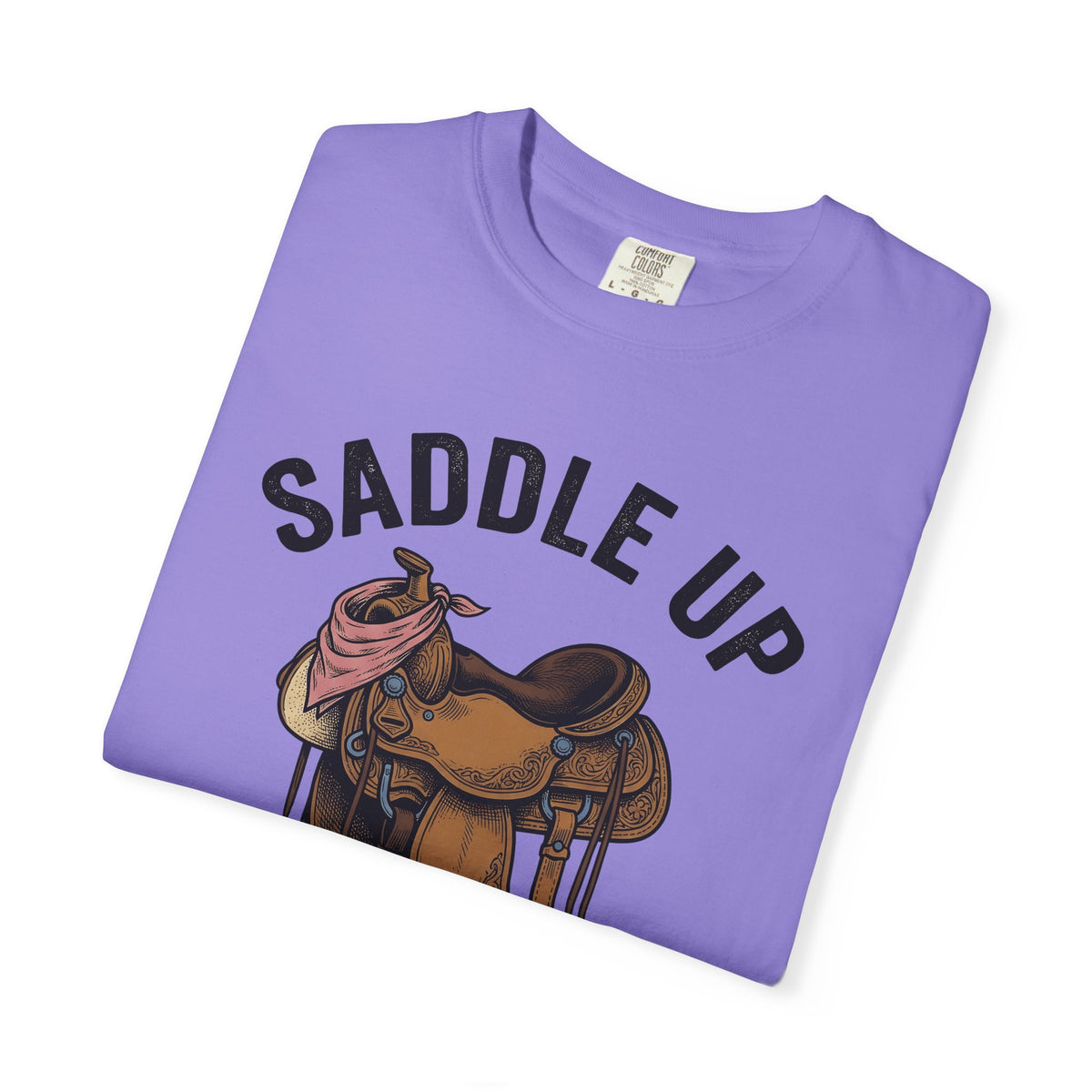 Horse Saddle T-Shirt Cowgirl Agriculture Gift Women Classic T-Shirt Saddle T-Shirt Rancher Fan Vintage T-Shirt Farming Graphic Old School Kerchief