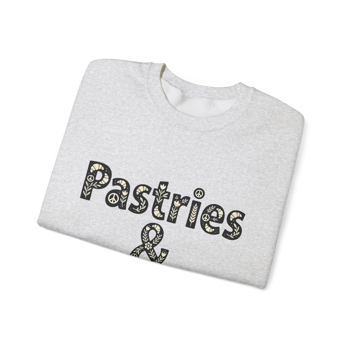 Pastry Peace Logo Sweatshirt Desserts Bakery Gift Women Fun Sweatshirt Pastry Logo Sweatshirt Sweets Fan Retro Sweatshirt Bakery Design Vintage Flower Sweatshirt