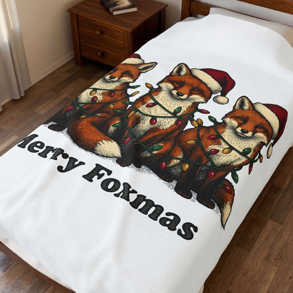 Fox Pack Blanket Christmas Critters Gift Women Cartoon Blanket Foxes Blanket