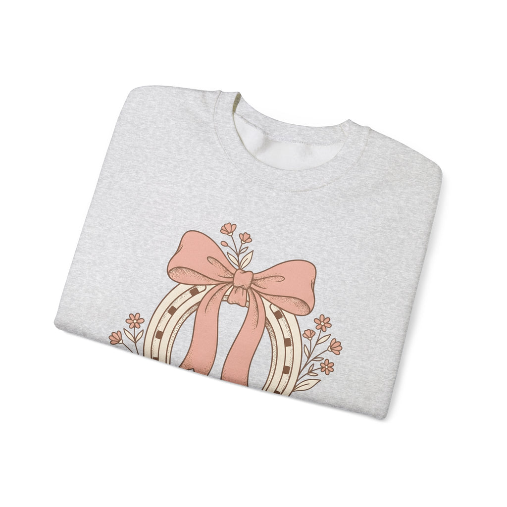 Horseshoe Bow Sweatshirt Cowgirl Ranch Gift Women Tribal Sweatshirt Horseshoe Sweatshirt Rodeo Fan Celtic Sweatshirt Ranch Graphic Classic Blossom Sweatshirt