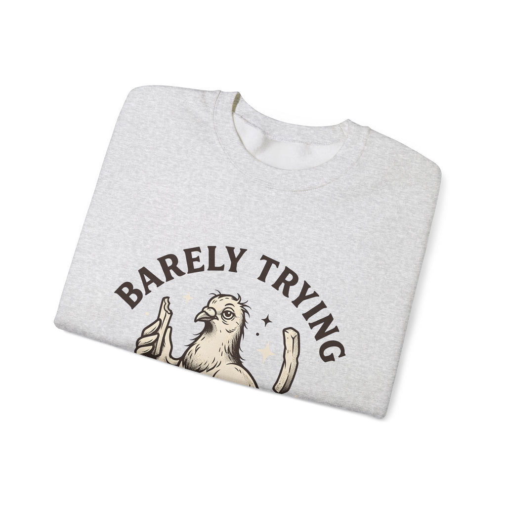 Bird Fries Animal Comedy Gift Antique Fried Chicken Pet Fan Vintage Humor Doodle Twinkles Sweatshirt