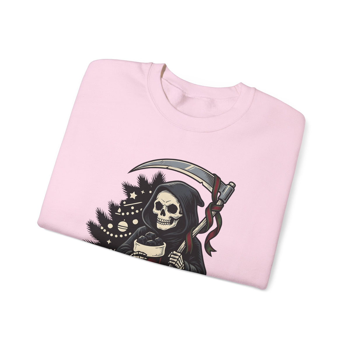 Death Figure Sweatshirt Christmas Dark Gift Women Distressed Sweatshirt Grim Reaper Sweatshirt Xmas Fan Gothic Sweatshirt Macabre Graphic
