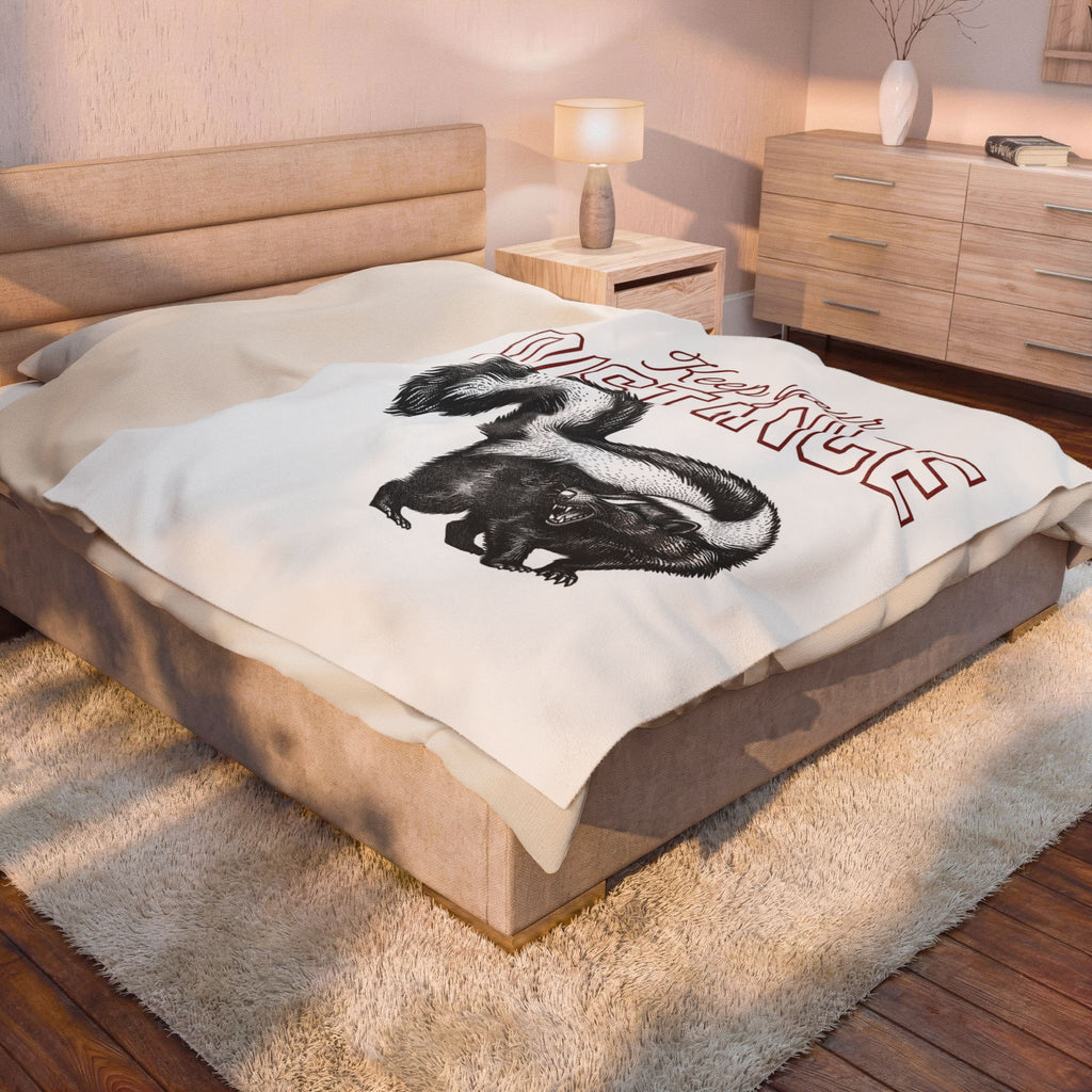Skunk Illustration Blanket Animal Joke Gift Women Sketch Blanket Stink Blanket Animal Fan Drawing Graphic Retro Bushy Tail Blanket