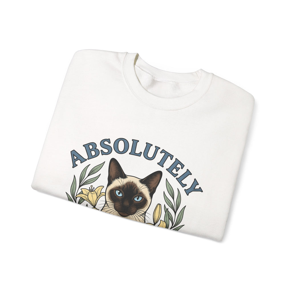 Siamese Cat Sweatshirt Cat Floral Gift Women Hand Drawn Sweatshirt Siamese Sweatshirt Cat Fan Illustrated Design Vintage Lilies Sweatshirt