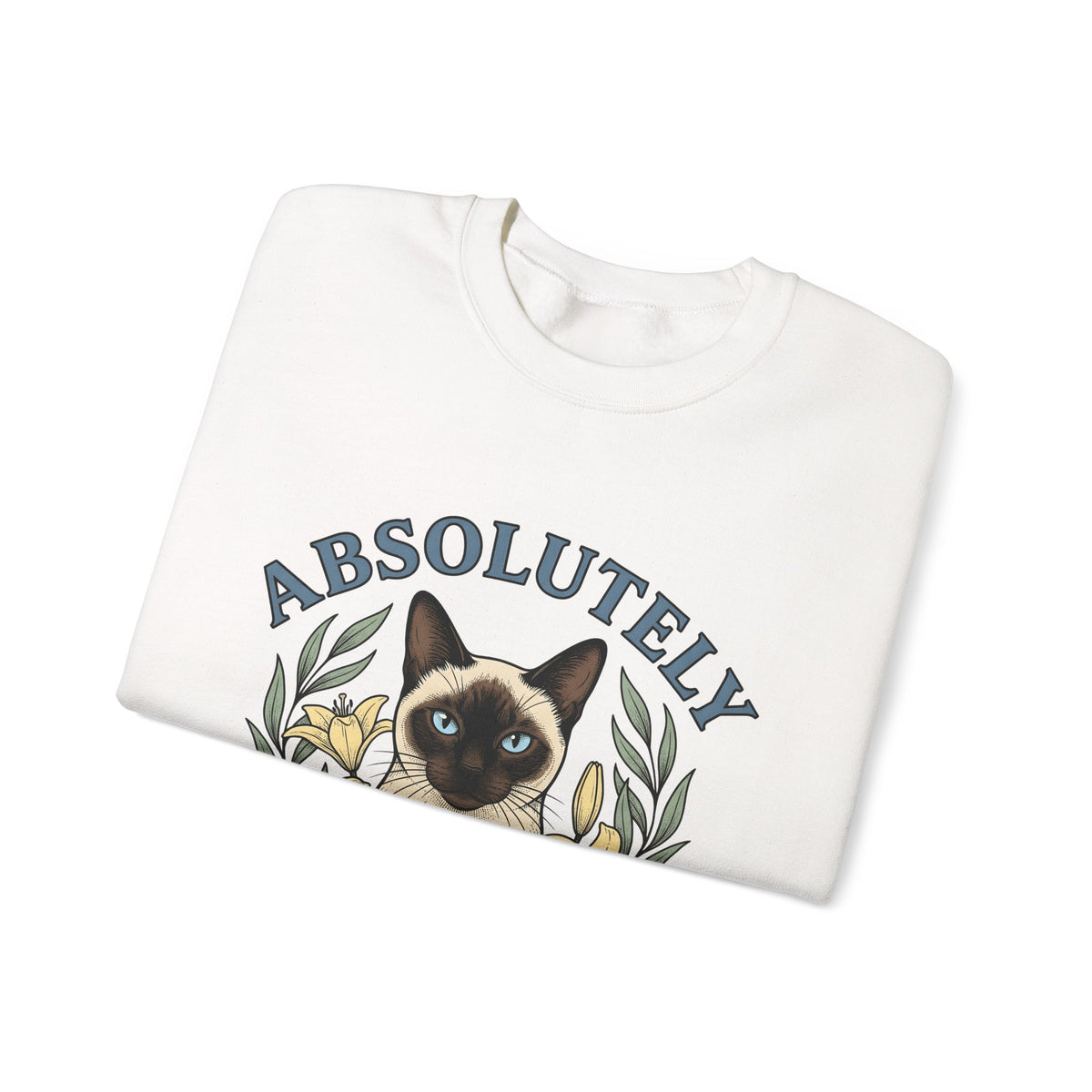 Siamese Cat Sweatshirt Cat Floral Gift Women Hand Drawn Sweatshirt Siamese Sweatshirt Cat Fan Illustrated Design Vintage Lilies Sweatshirt