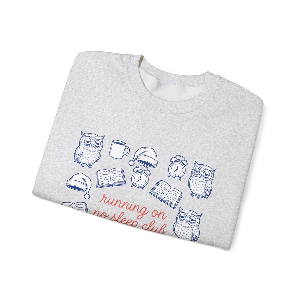 Sleepy Owl Sweatshirt Mom Book Gift Women Hand Drawn Sweatshirt Owl Sweatshirt Mother Fan Owl Sweatshirt Bibliophile Graphic Doodle Coffee Sweatshirt Sweatshirt