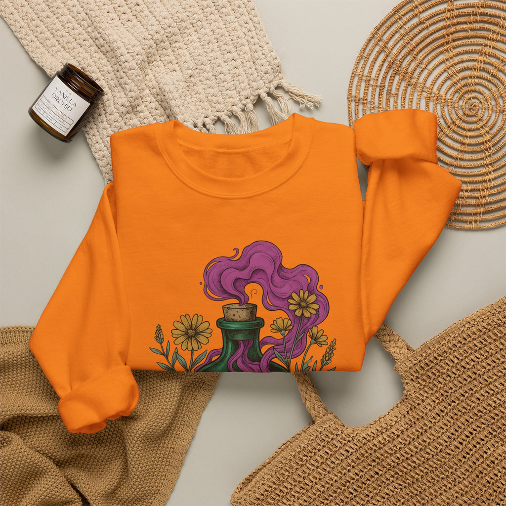 Elixir Flask Sweatshirt Halloween Magic Gift Women Cartoon Sweatshirt Potion Bottle Sweatshirt Spooky Fan Toon Sweatshirt Magical Graphic