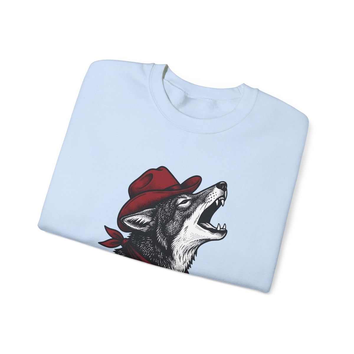 Cowboy Wolf Sweatshirt Cowgirl Western Gift Women Vintage Sweatshirt Werewolf Sweatshirt Cowboy Fan Retro Sweatshirt Rodeo Graphic Hand Drawn Bandana Sweatshirt