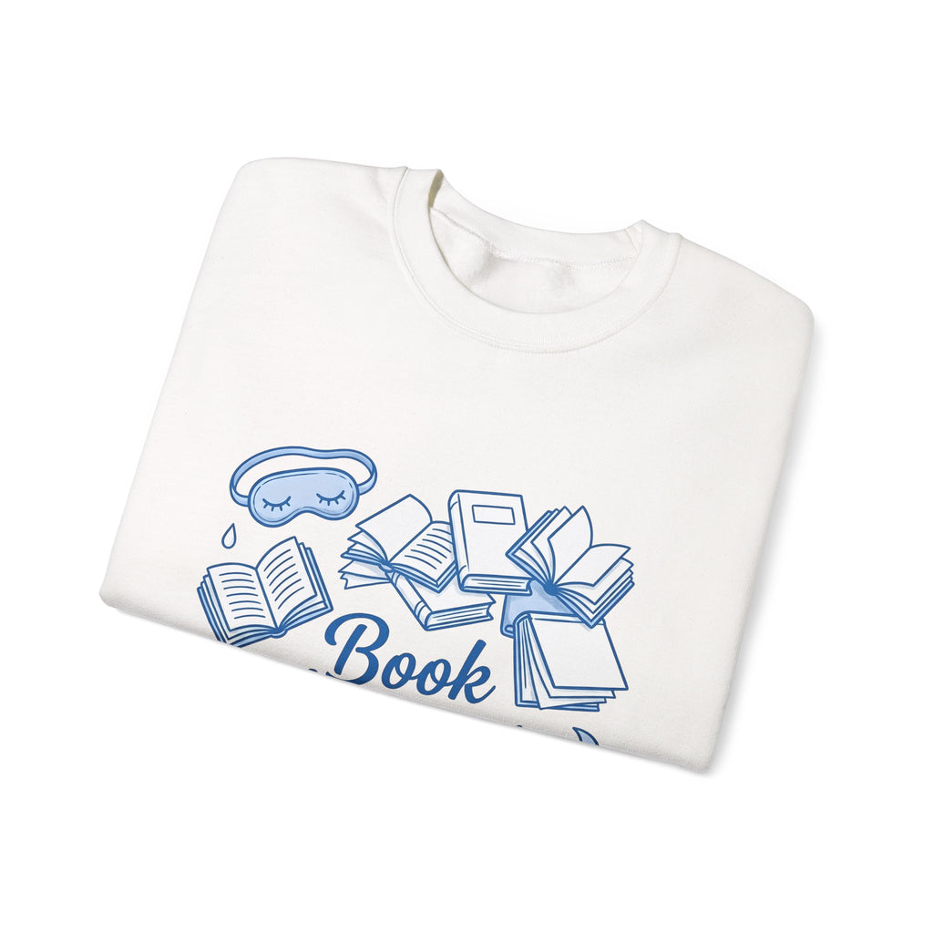 Book Stack Sweatshirt Book Reading Gift Women Doodle Sweatshirt Book Pile Sweatshirt Bibliophile Fan Illustrated Graphic Bookworm Design Whimsical Sleep