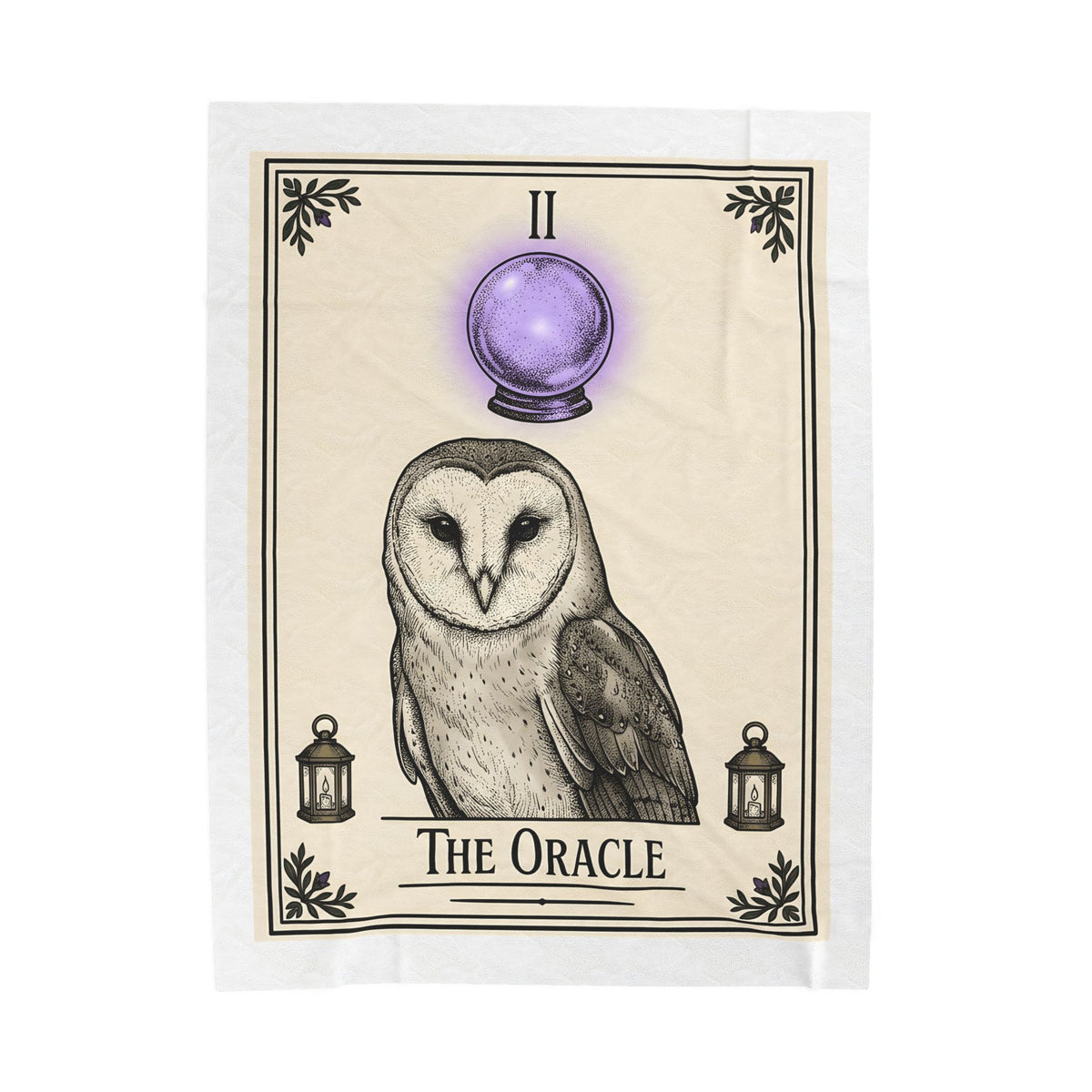 Barn Owl Blanket Boho Chic Magic Gift Women Oracle Blanket Owl Blanket Bohemian Fan Mystic Blanket Magical Graphic Hand Drawn Glass Sphere Blanket