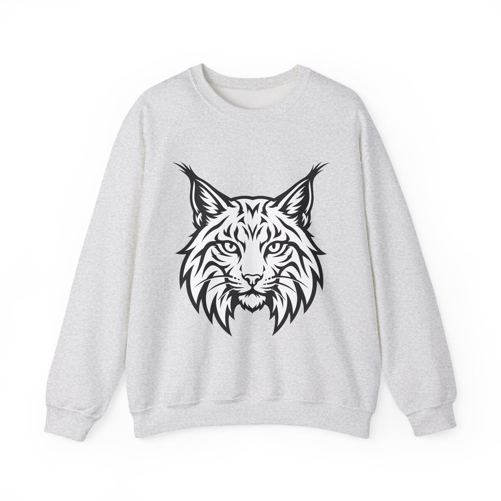 Lynx Head Sweatshirt Cat Wildlife Gift Women Bold Line Art Sweatshirt Bobcat Sweatshirt Cat Fan Line Art Sweatshirt Wildlife Graphic Tribal Wildcat Sweatshirt