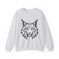 Lynx Head Sweatshirt Cat Wildlife Gift Women Bold Line Art Sweatshirt Bobcat Sweatshirt Cat Fan Line Art Sweatshirt Wildlife Graphic Tribal Wildcat Sweatshirt