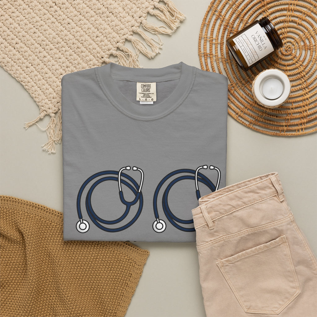 Stethoscope Print T-Shirt Nurses Medical Gift Women Simple T-Shirt Medical Device T-Shirt Nurse Practitioner Enthusiast Minimalist T-Shirt Clinical