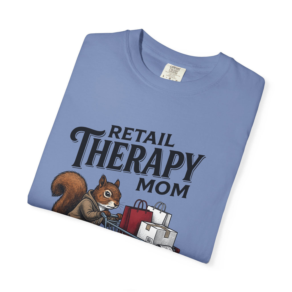 Squirrel Cart T-Shirt Moms Retail Gift Women Hand Drawn T-Shirt Shopping Cart T-Shirt Motherhood Fan Store Graphic Retail Design Line Art Tote