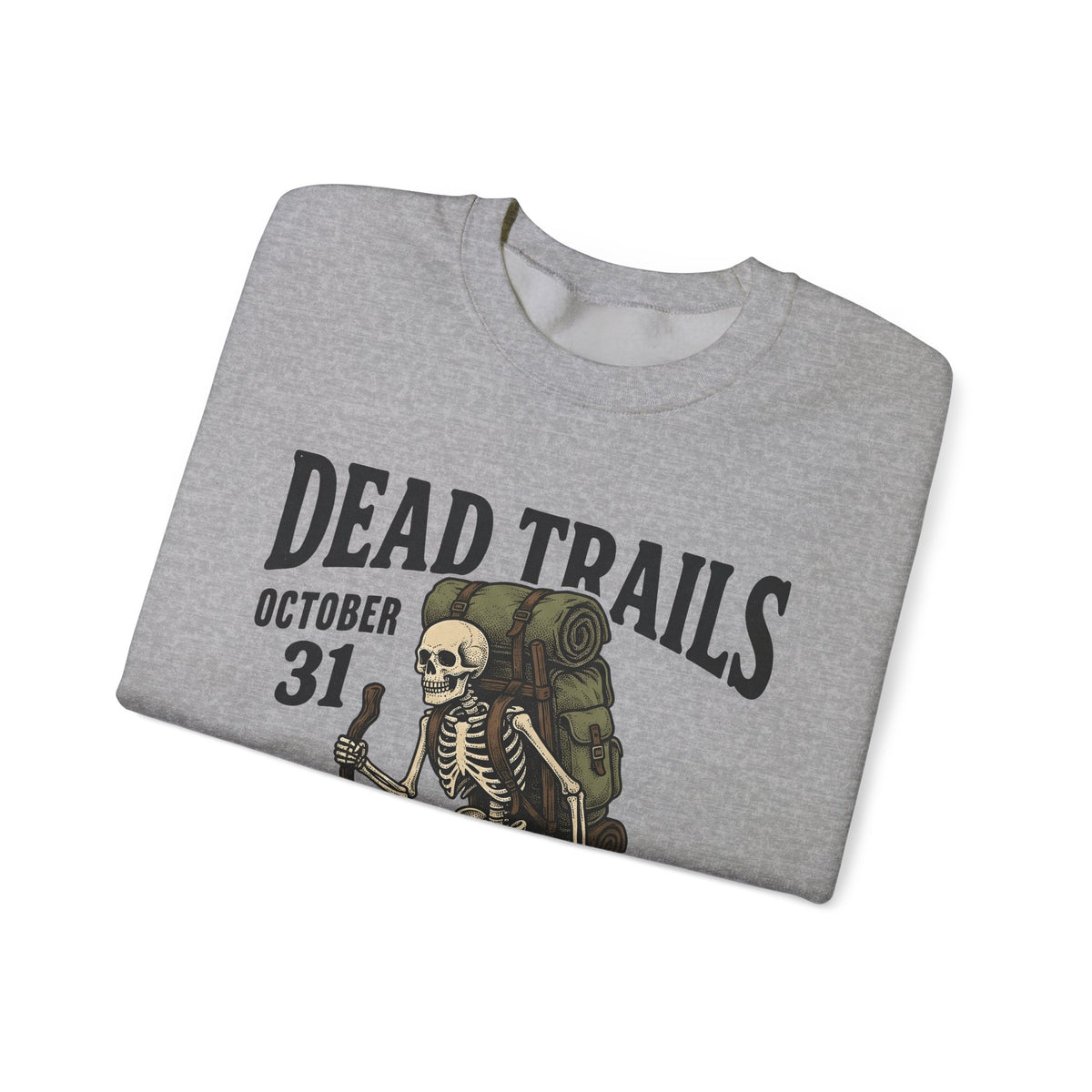 Skull Backpacker Sweatshirt Halloween Outdoors Gift Women Rustic Sweatshirt Backpacker Sweatshirt Horror Fan Spooky Sweatshirt Adventure Graphic Classic