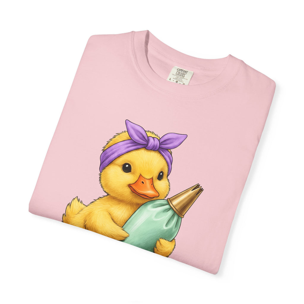Duck Baker T-Shirt Moms Confectionery Gift Women Cartoon T-Shirt Duck T-Shirt Motherhood Fan Toon T-Shirt Pastry Graphic Outline Bandana T-Shirt