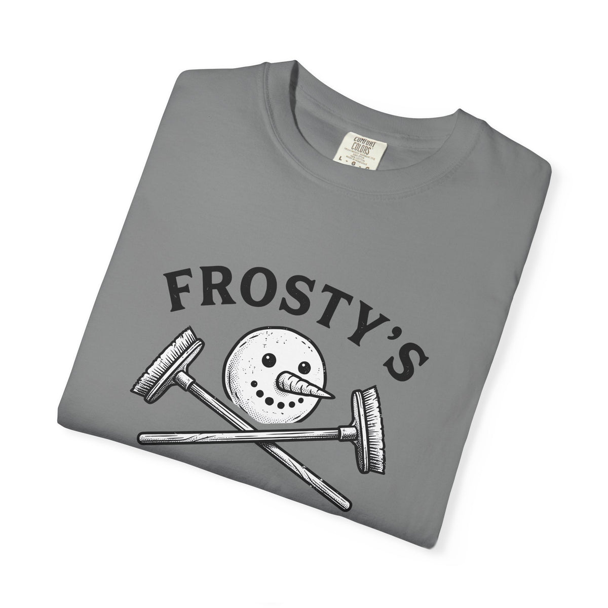 Snowman Face T-Shirt Christmas Exercise Gift Women Old School T-Shirt Frosty T-Shirt Xmas Fan Retro T-Shirt Fitness Graphic Outline Brush Broom