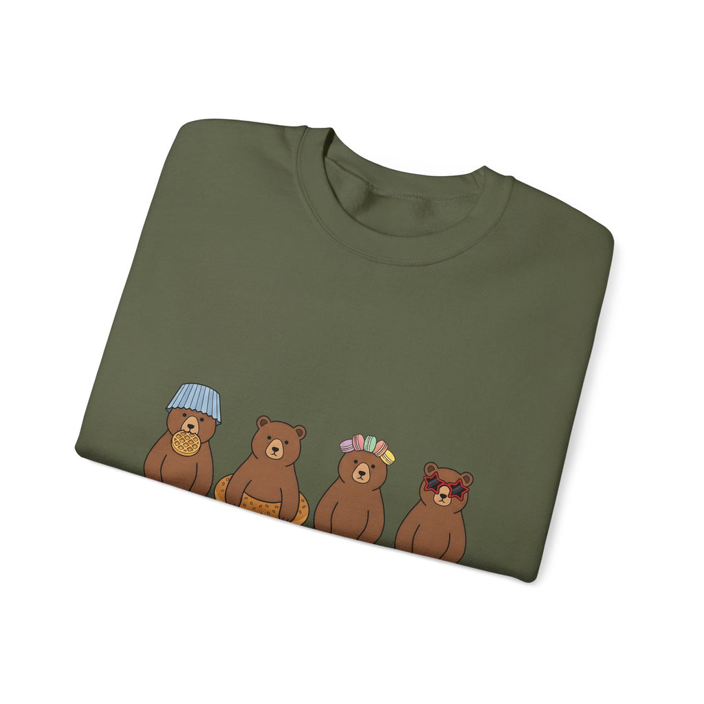Bear Pastry Desserts Fauna Gift Whimsical Cake Sweets Fan Pastry Wildlife Fun Confection Sweatshirt