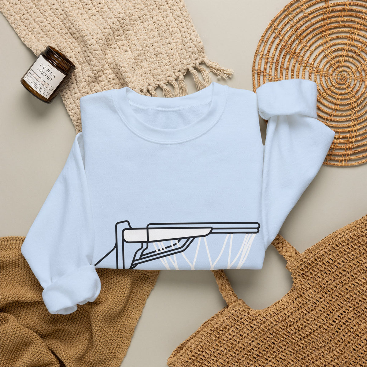 Basketball Goal Sweatshirt Sports Athletics Gift Women Modern Sweatshirt Hoop Sweatshirt Athlete Enthusiast Contemporary Sweatshirt Fitness Graphic Sketch
