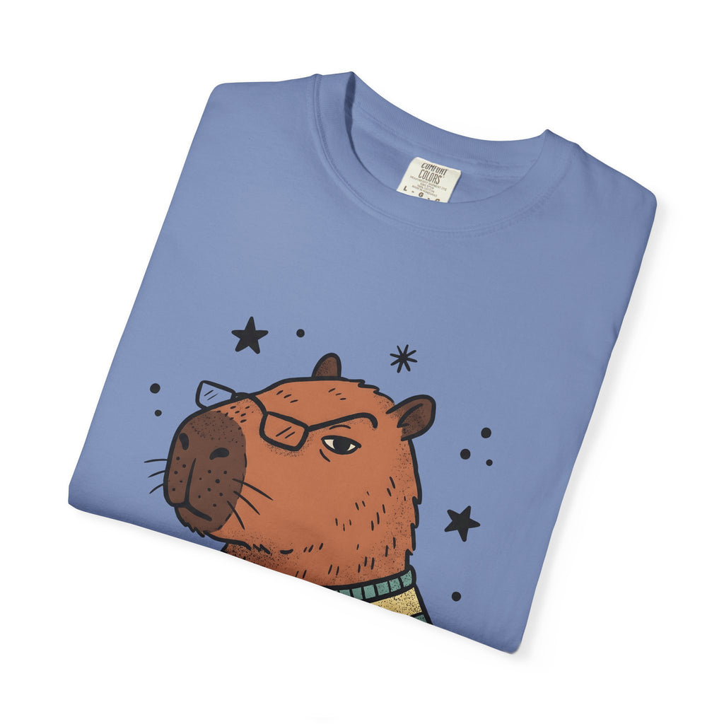 Capybara Specs T-Shirt Funny Fauna Gift Women Caricature T-Shirt Rodent T-Shirt Humor Fan Cartoon T-Shirt Wildlife Graphic Line Art Jumper T-Shirt