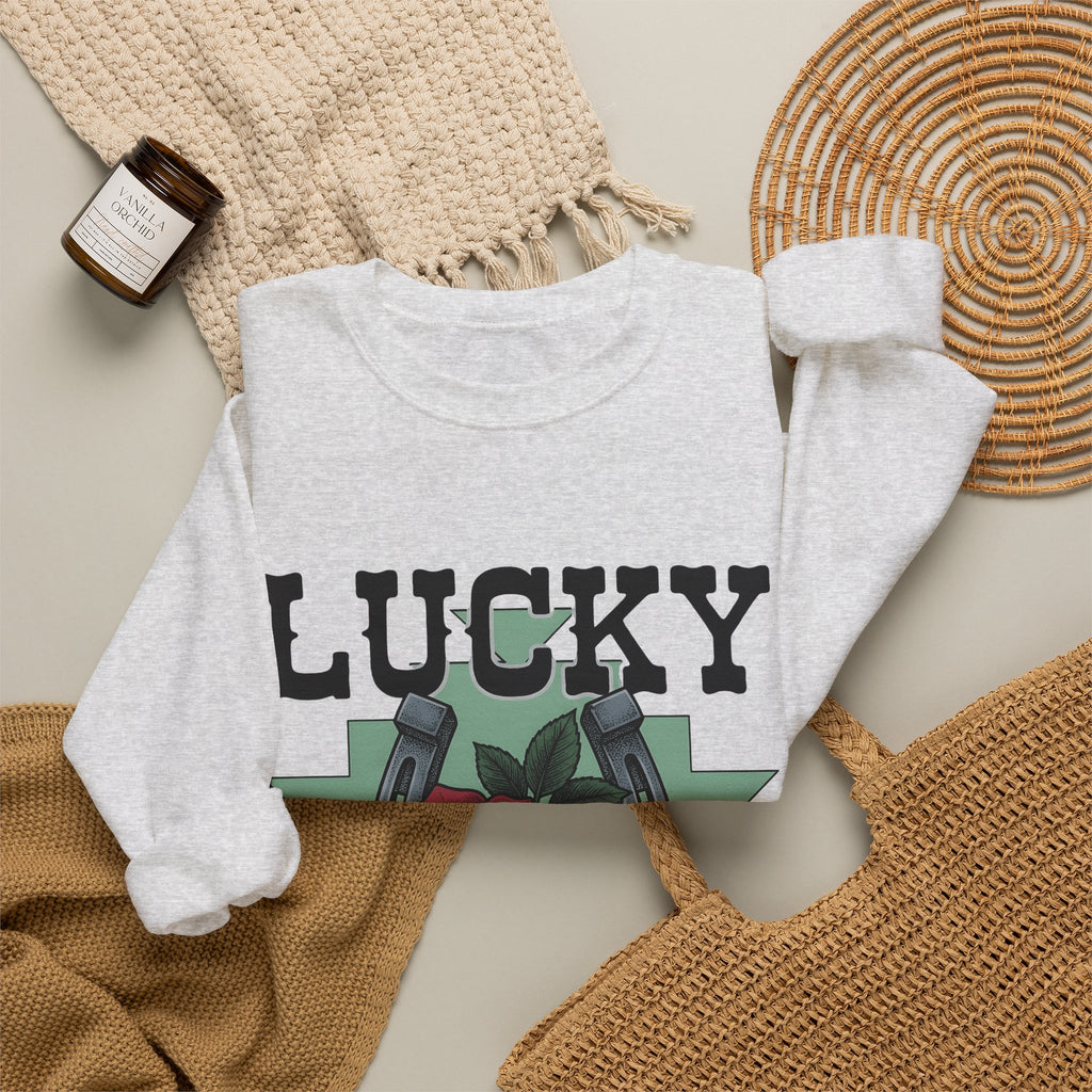 Horseshoe Rose Sweatshirt Cowgirl Ranch Gift Women Line Art Sweatshirt Rosebud Sweatshirt Cowgirl Fan Minimalist Sweatshirt Farmhouse Graphic Classic Shape