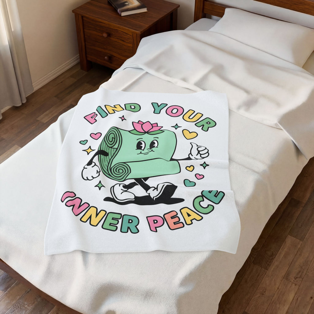 Workout Mat Design Blanket Yoga Relaxation Gift Women Doodle Blanket Exercise Mat Blanket Yoga Enthusiast Hand Drawn Blanket Calming Illustration