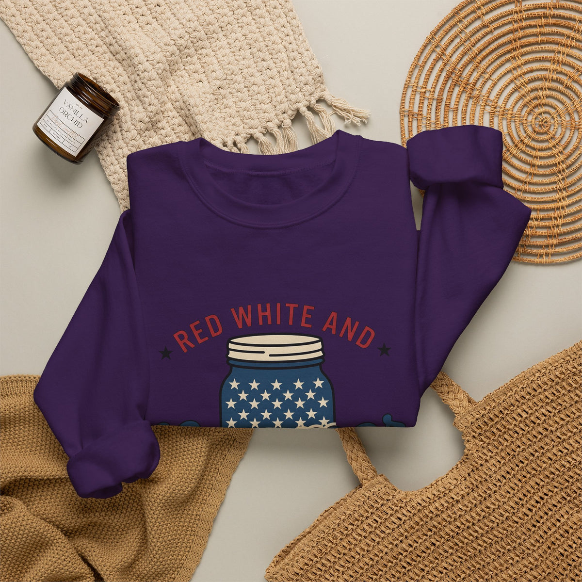 American Mason Jar Sweatshirt 4th Of July Summer Decor Gift Women Farmhouse Sweatshirt Mason Jar Sweatshirt Patriotic Fan Rustic Sweatshirt Summer Design