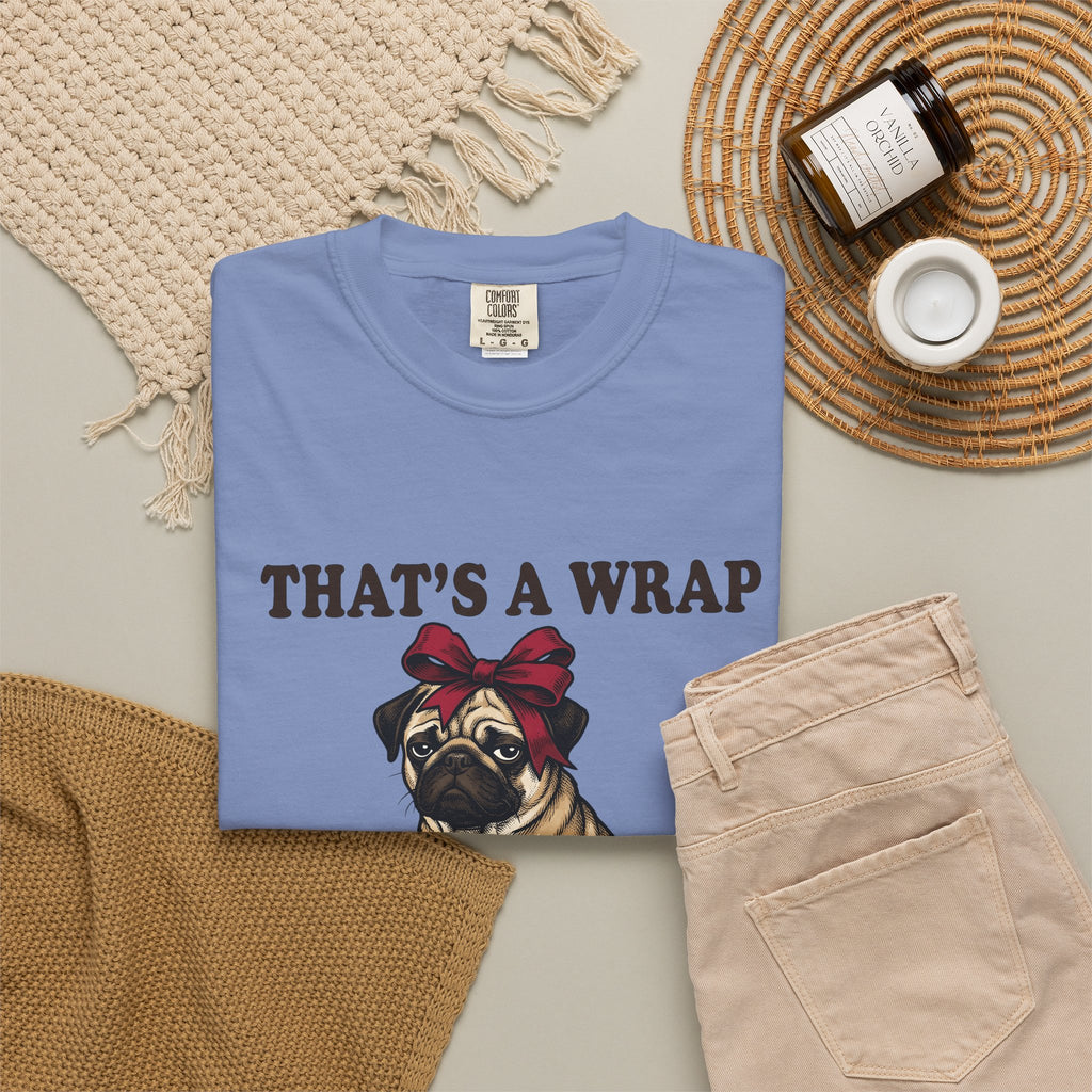 Pug Dog T-Shirt Christmas Pet Gift Women Vintage T-Shirt Puggle T-Shirt Xmas Fan Retro T-Shirt Animal Graphic Hand Drawn Gift Bow T-Shirt