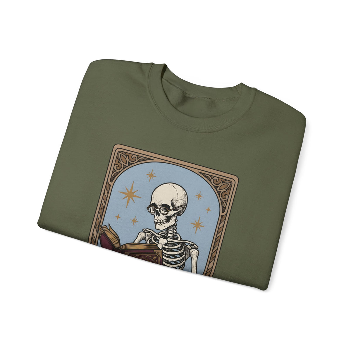 Skeleton Reading Book Sweatshirt Gothic Academic Gift Women Vintage Sweatshirt Skeleton Sweatshirt Dark Fan Retro Sweatshirt Scholar Graphic Tarot Coffee Cup