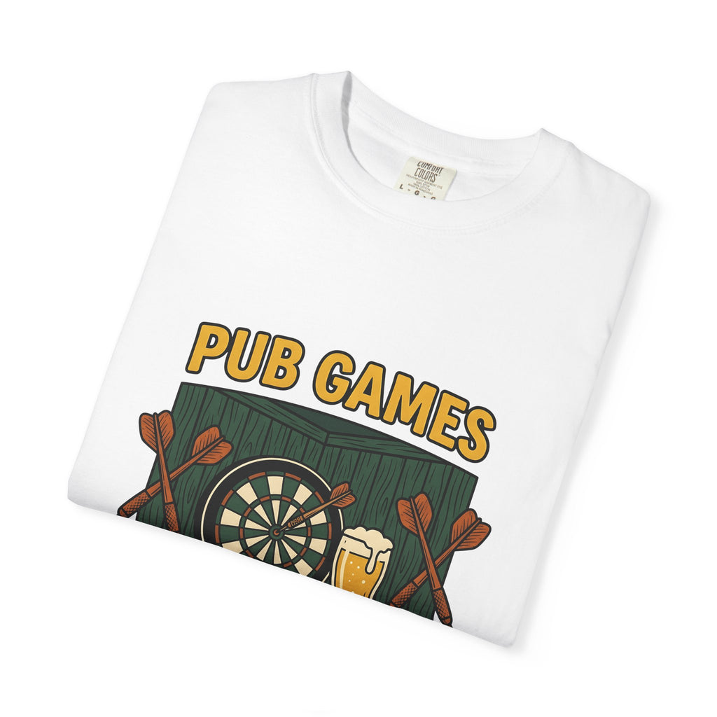 Darts Game T-Shirt Sports Lounge Gift Women Grunge T-Shirt Darts T-Shirt Athlete Fan Distressed T-Shirt Relaxation Graphic Cartoon Ale Glass T-Shirt