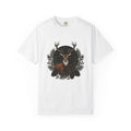 Elk Design T-Shirt Woodland Festive Gift Women Old School T-Shirt Moose T-Shirt Forest Fan Vintage T-Shirt Holiday Graphic Outline Pine Cone T-Shirt