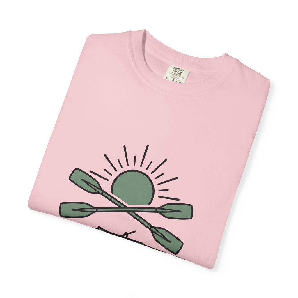 Crossed Canoe Paddles T-Shirt Kayaking Nature Gift Women Hand Drawn T-Shirt Paddles T-Shirt Kayaker Enthusiast Illustrated Design Outdoor Graphic