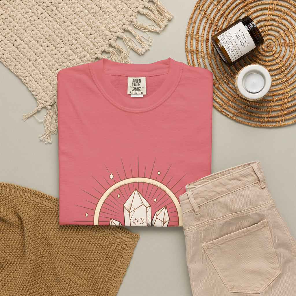 Quartz Cluster T-Shirt Boho Chic Mystic Gift Women Bohemian T-Shirt Crystal Cluster T-Shirt Boho Fan Hippie T-Shirt Spiritual Graphic Shabby Chic